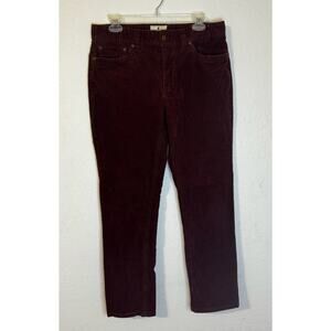 Southern Pines Mens Pants Corduroy‎ Burgundy Straight Leg 32x30 Stretch Academia